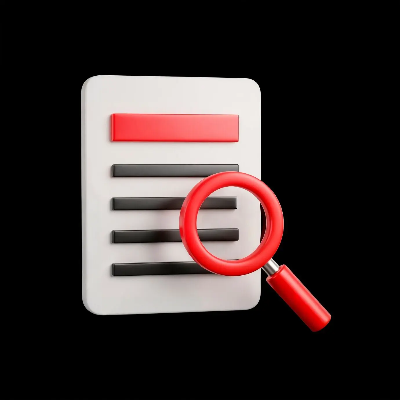 Трёхмерный значок поиска по документам